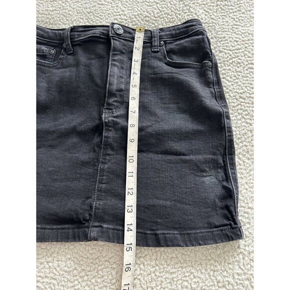 Wakee Black Stretch Denim Mini Skirt Womens Size 10 - Picture 4 of 6